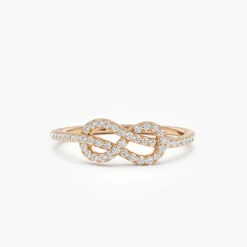 14K Infinity Knot Diamond Ring