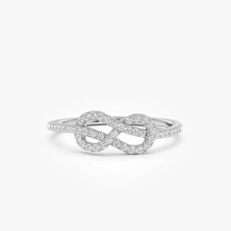 14K Infinity Knot Diamond Ring