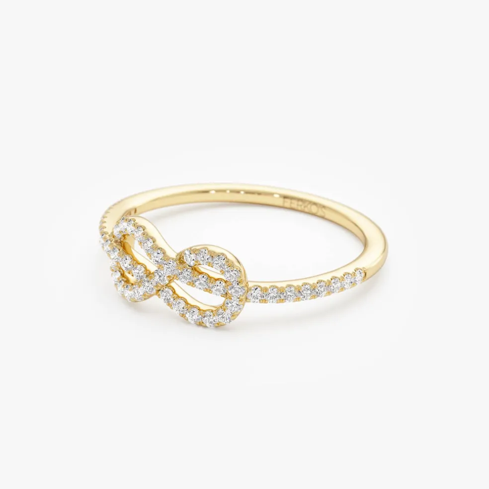 14K Infinity Knot Diamond Ring