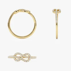 14K Infinity Knot Diamond Ring