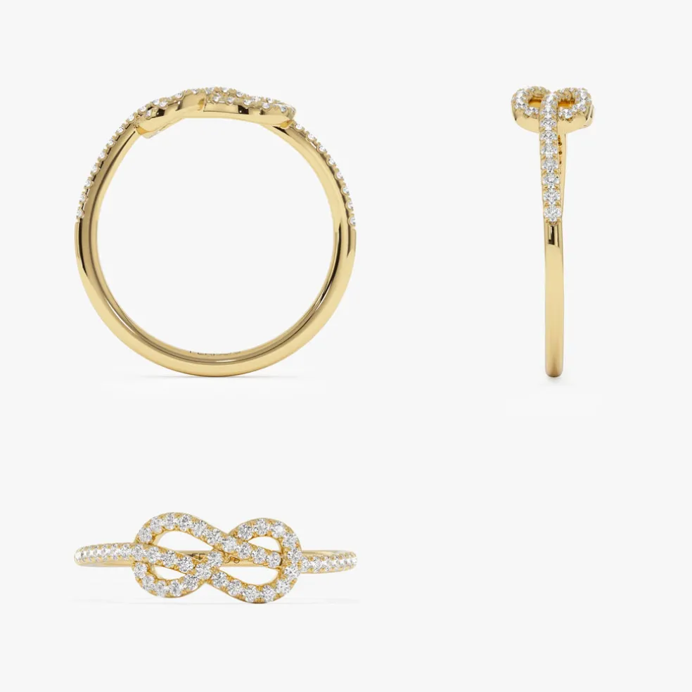 14K Infinity Knot Diamond Ring