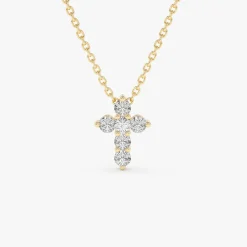14k Large Diamond Cross