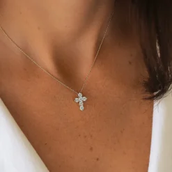 14k Large Diamond Cross