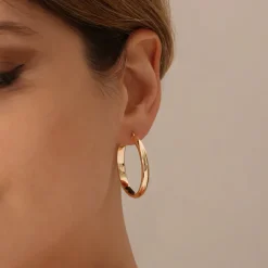 14k Large Gold Hoop Earrings 35MM