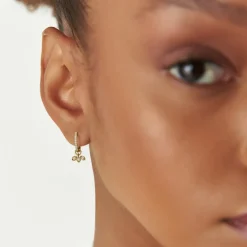 14k Leaf Shape Hoop Charm