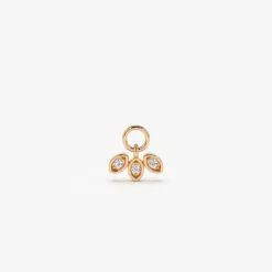 14k Leaf Shape Hoop Charm