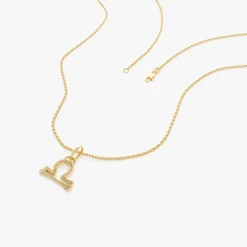 14K Libra Zodiac Charm Necklace