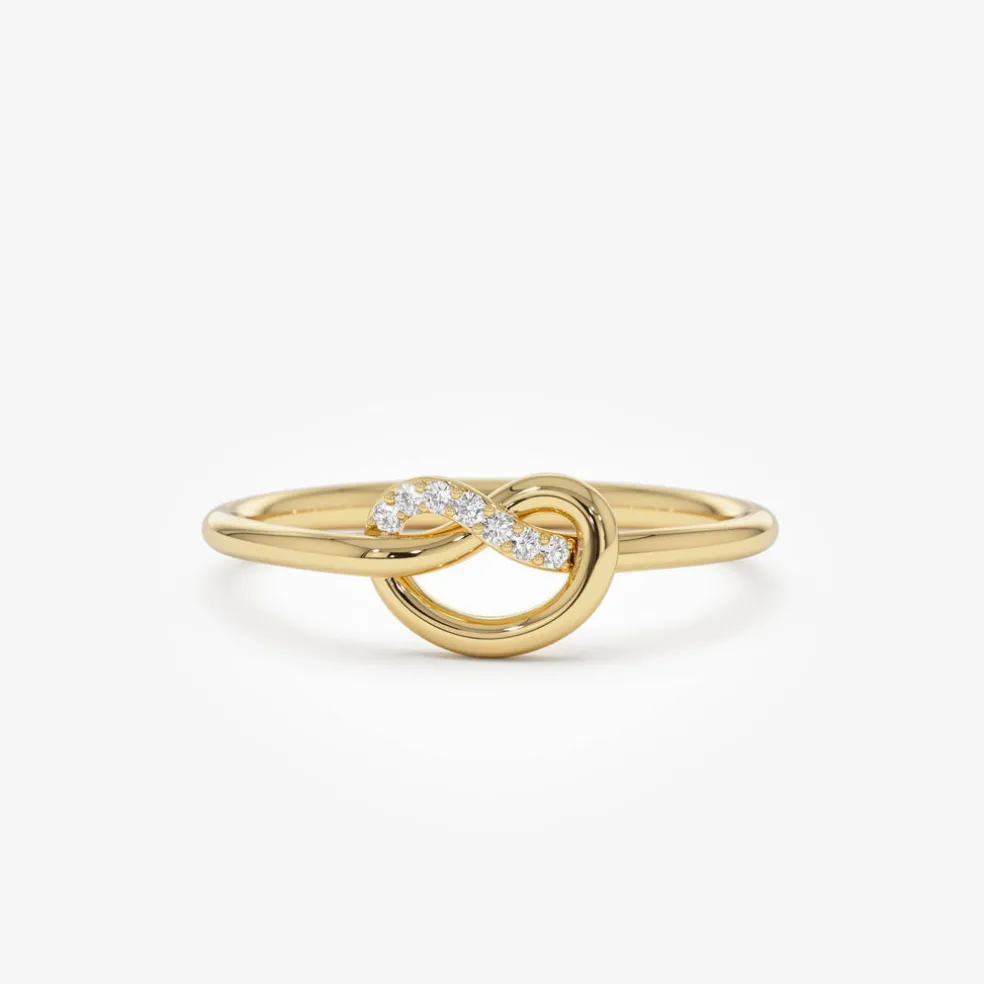 14k Love Knot Diamond Ring