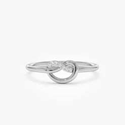 14k Love Knot Diamond Ring