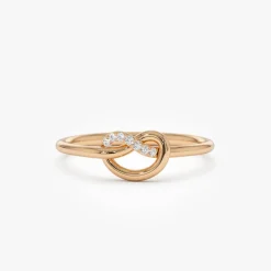 14k Love Knot Diamond Ring