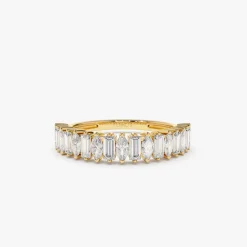 14k Marquise & Baguette Diamond Wedding Ring