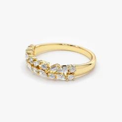 14K Marquise Baguette and Round Diamond Anniversary Band