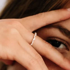 14k Marquise Cluster Stackable Wedding Ring