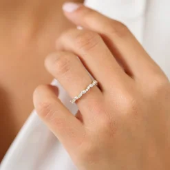 14k Marquise Cluster Stackable Wedding Ring