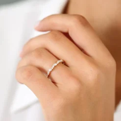 14k Marquise Cluster Stackable Wedding Ring