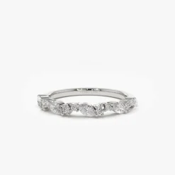 14k Marquise Cluster Stackable Wedding Ring