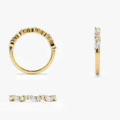 14k Marquise Cluster Stackable Wedding Ring