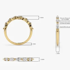 14k Marquise Cut Diamond Anniversary Band