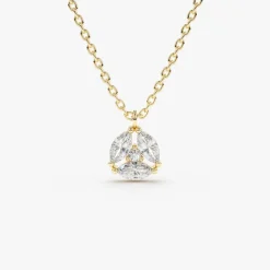 14K Marquise Diamond Cluster Necklace