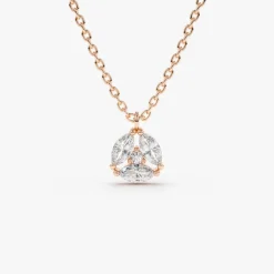 14K Marquise Diamond Cluster Necklace
