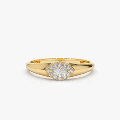 14K Marquise Diamond in Halo Setting Ring