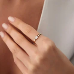 14K Marquise Diamond in Halo Setting Ring