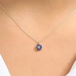 14K Marquise Sapphire Cluster Necklace