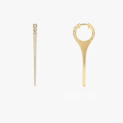 14k Medium Diamond Dagger Earrings