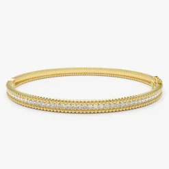 14k Milgrain Diamond Bangle Bracelet
