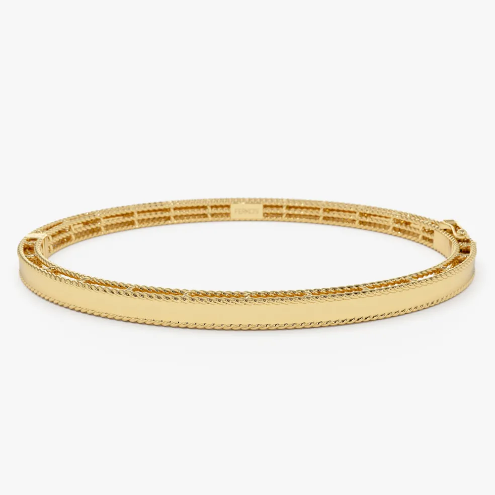 14K Milgrain Edge Gold Bangle Bracelet