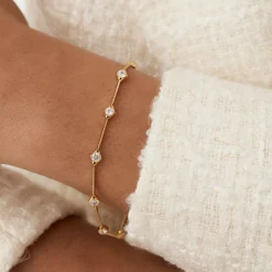 14k Milgrain Setting Diamond Infinity Bracelet 1.20 ctw