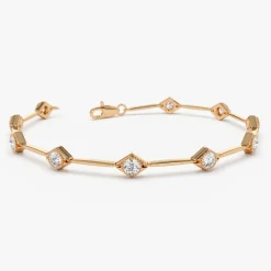 14k Milgrain Setting Diamond Infinity Bracelet 1.20 ctw