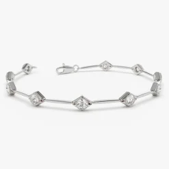 14k Milgrain Setting Diamond Infinity Bracelet 1.20 ctw