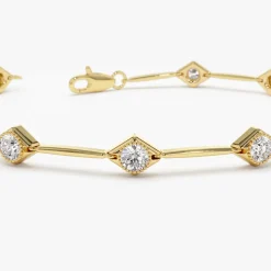 14k Milgrain Setting Diamond Infinity Bracelet 1.20 ctw