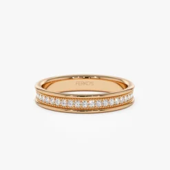 14k Milgran Full Eternity Diamond Ring