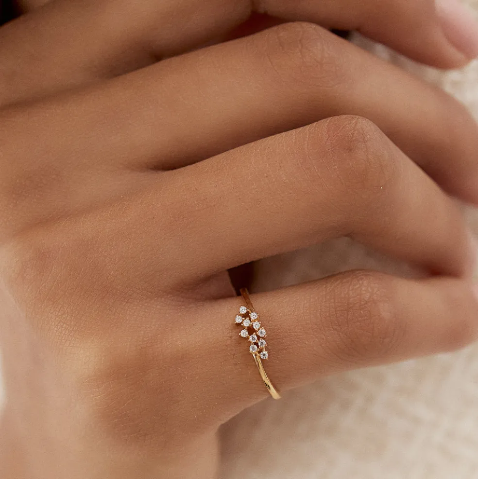 14k Mini Cluster Diamond Ring