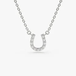 14K Mini Diamond Horseshoe Necklace
