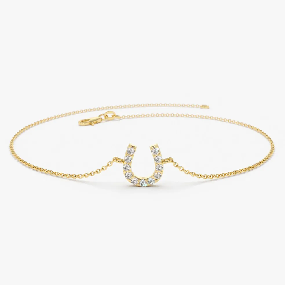 14k Mini Diamond Horseshoe Bracelet