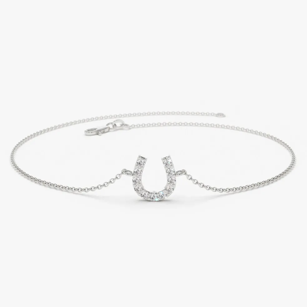 14k Mini Diamond Horseshoe Bracelet
