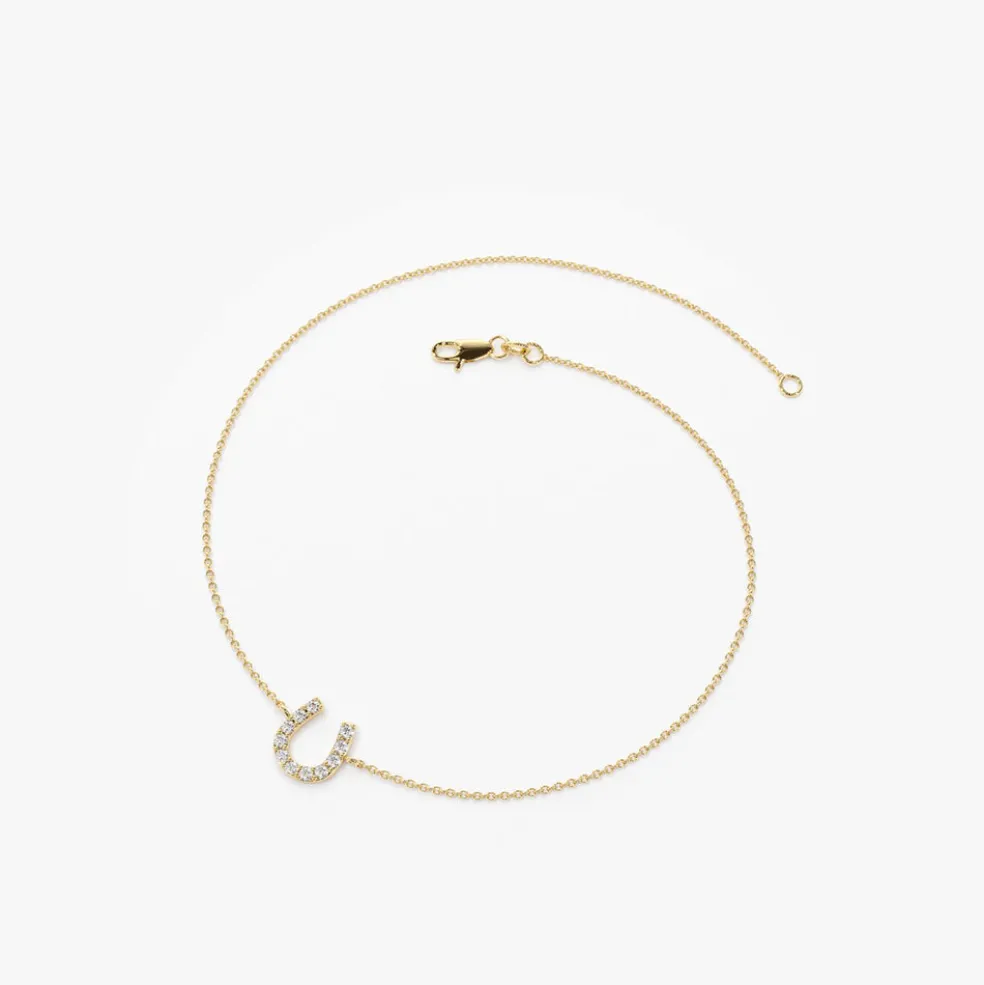 14k Mini Diamond Horseshoe Bracelet