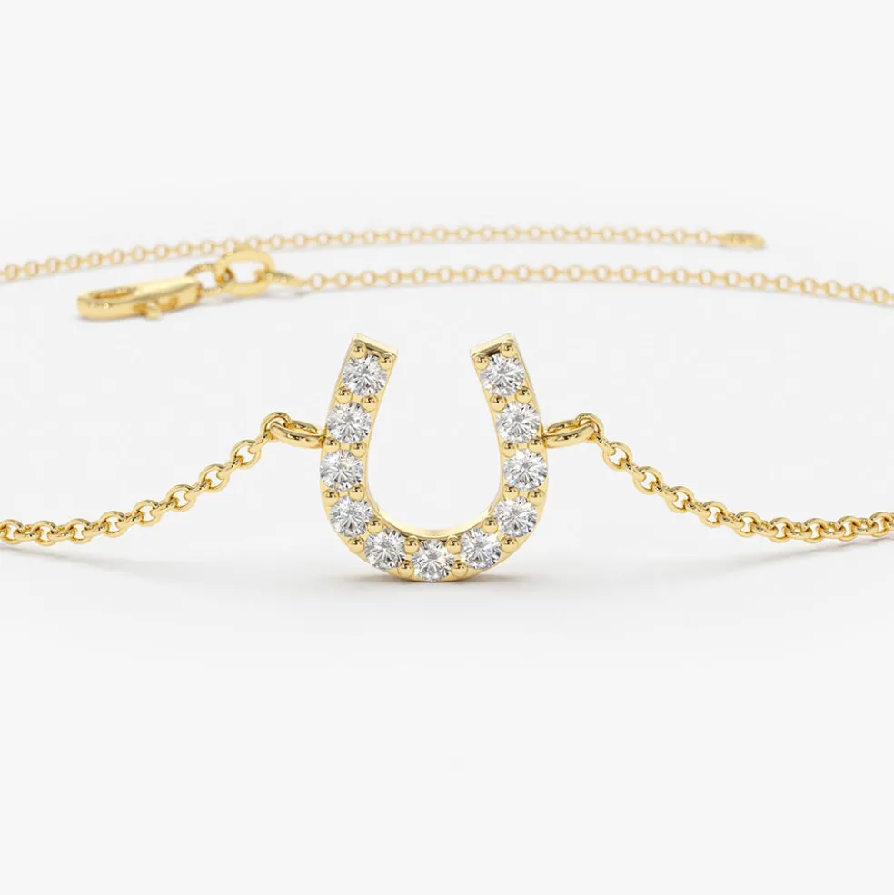 14k Mini Diamond Horseshoe Bracelet