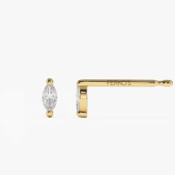 14k Mini Marquise Diamond Studs
