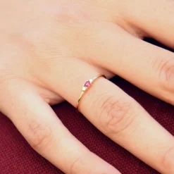 14K Mini Oval Emerald Ring with Diamonds