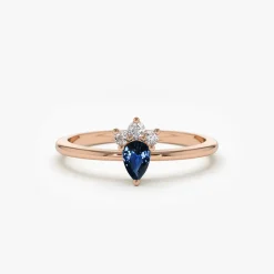 14k Mini Sapphire and Diamond Ring