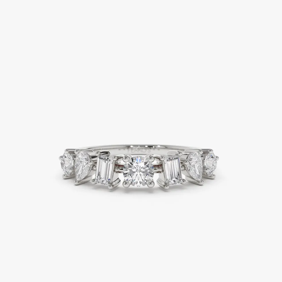 14k Mixed Cut Diamond Anniversary Ring
