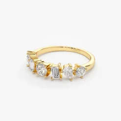 14k Mixed Cut Diamond Anniversary Ring