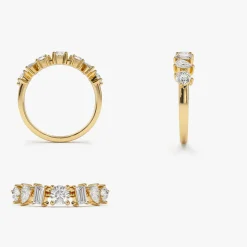 14k Mixed Cut Diamond Anniversary Ring