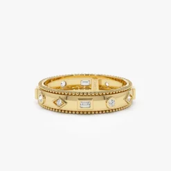 14k Mixed Shape Diamond Anniversary Band
