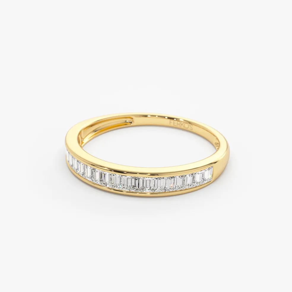 14k 3MM Baguette Diamond Channel Setting Ring