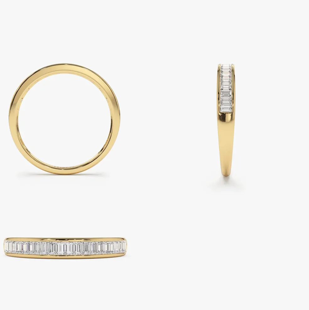 14k 3MM Baguette Diamond Channel Setting Ring